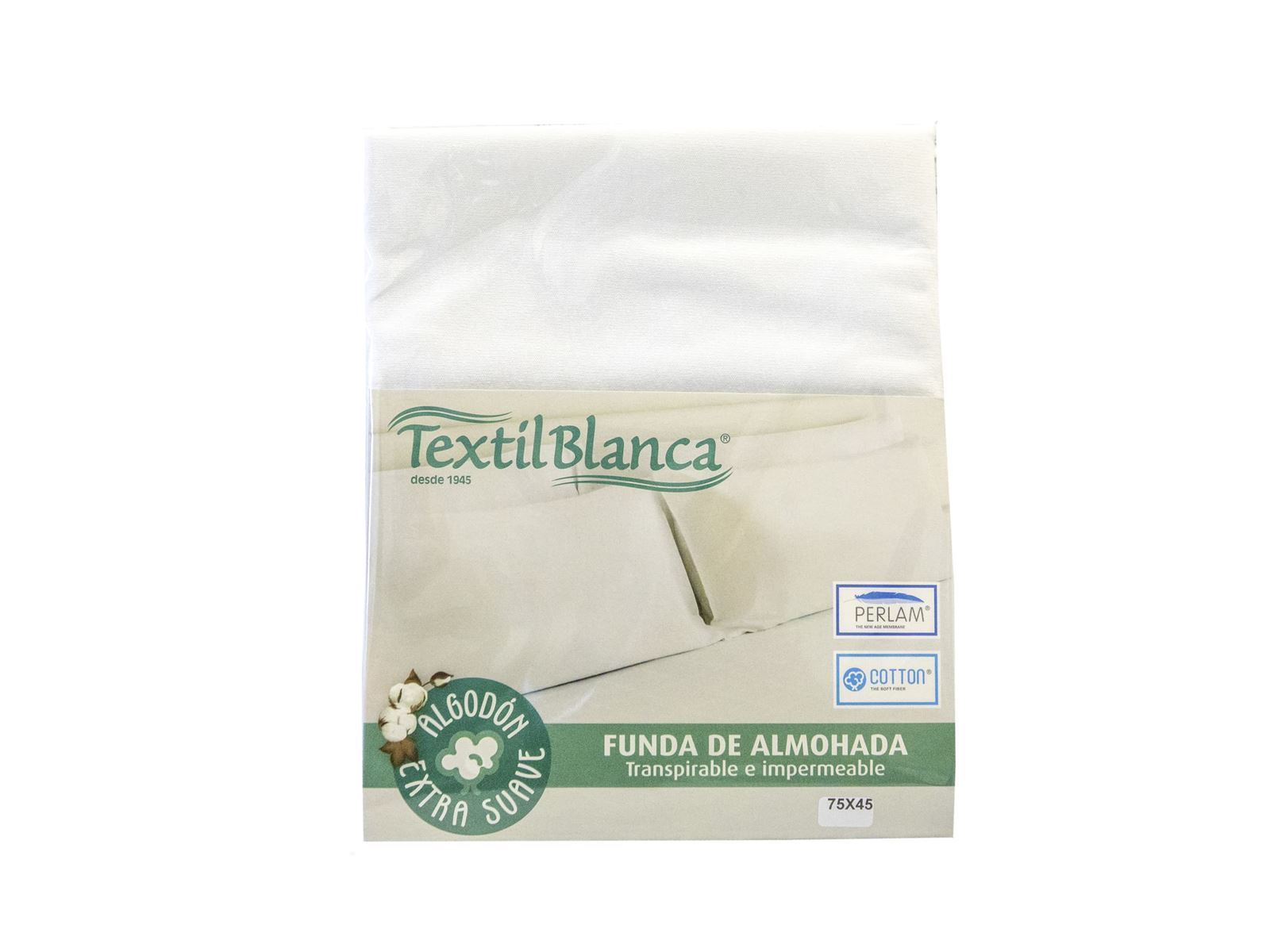 Protector almohada algodón impermeable Cotton Tex-blanca - Imagen 1