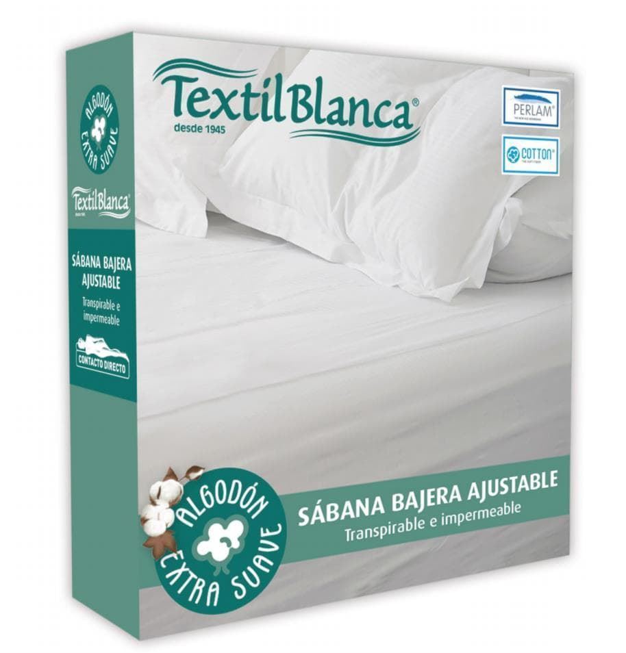 Protector sábana bajera algodón impermeable Cotton Tex-Blanca - Imagen 1