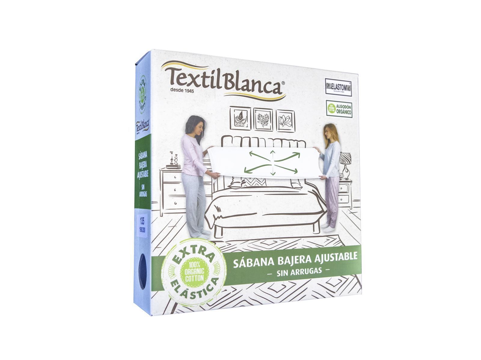 Sábana bajera extraelástica Total Fit Cotton sin arrugas Tex-Blanca - Imagen 1